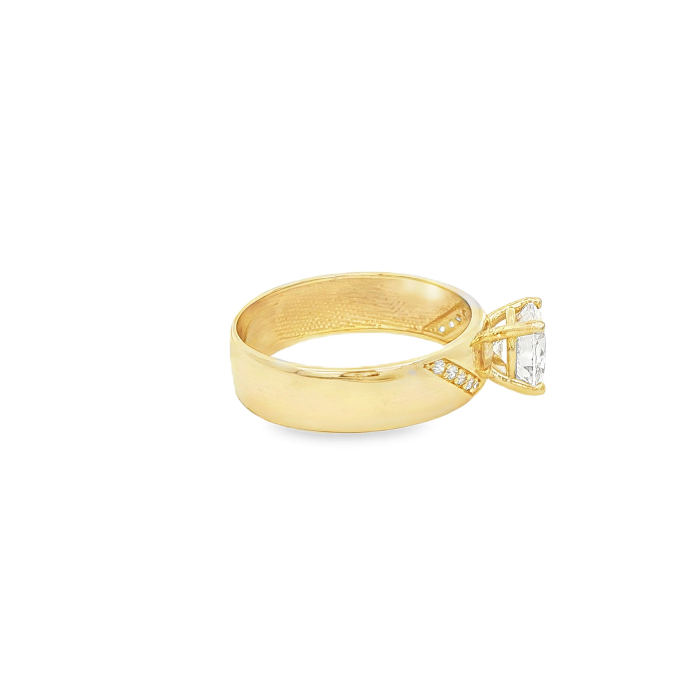 14 KARAT RING SIZE 7.25 WEIGHT: 2.6G : 5MM CZ SOLI