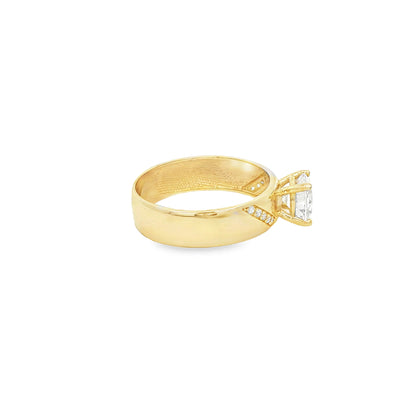14 KARAT RING SIZE 7.25 WEIGHT: 2.6G : 5MM CZ SOLI