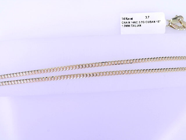 CHAIN 14KC 3.7G CUBAN 18'' 1.9MM ITALIAN