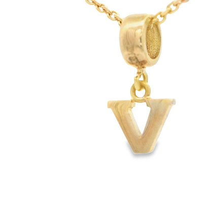 PENDANT 14K V Letter BailRing