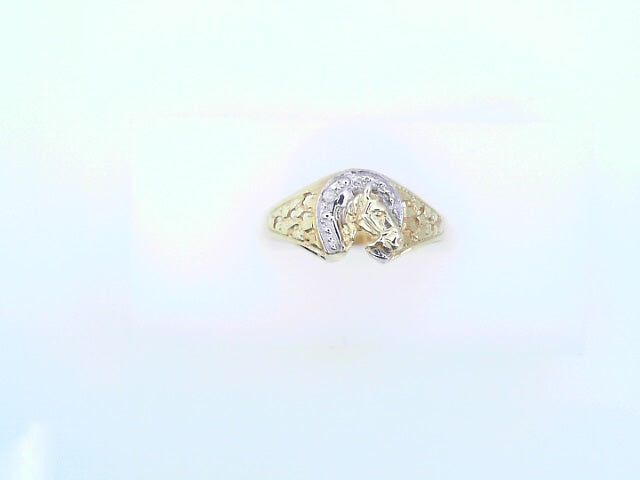 14 KARAT RING SIZE 8 WEIGHT: 2.2G
CZ 3TONE HORSE