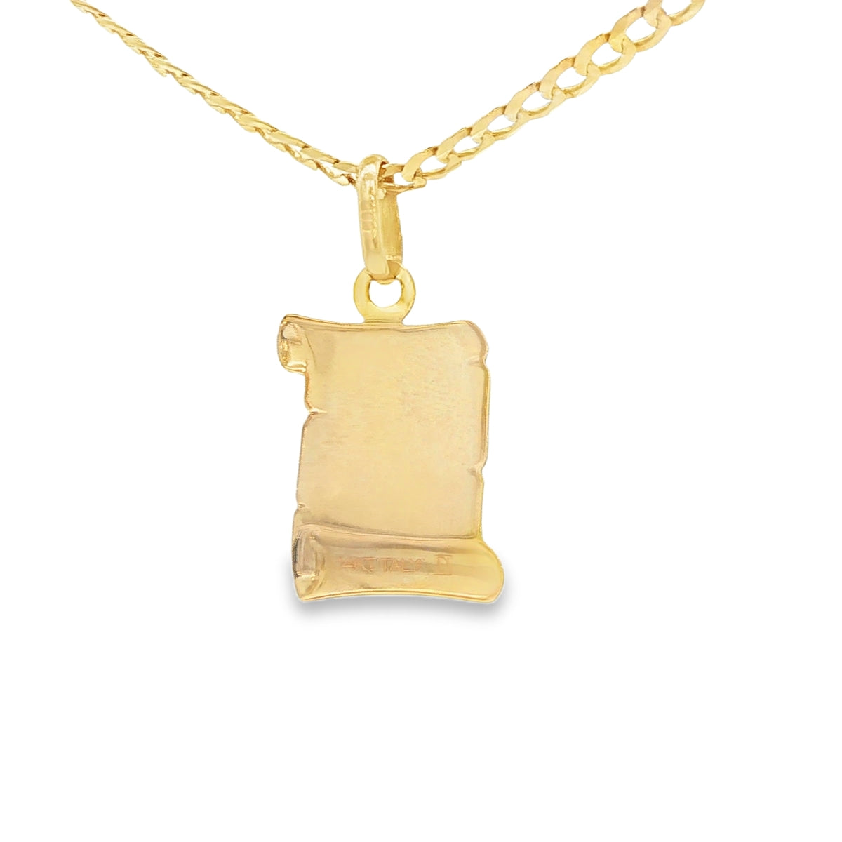 14K  PENDANT  FIRST COMMUNION SCROLL PLAQUE