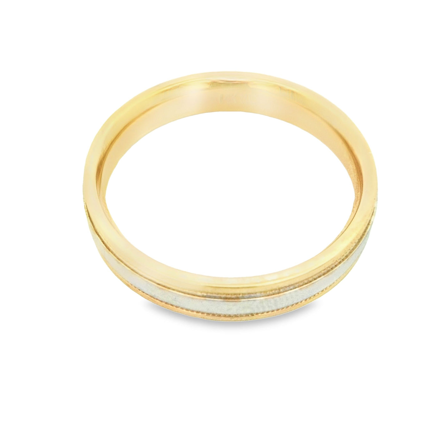 14KR Band Two-tone Miligrain Ring