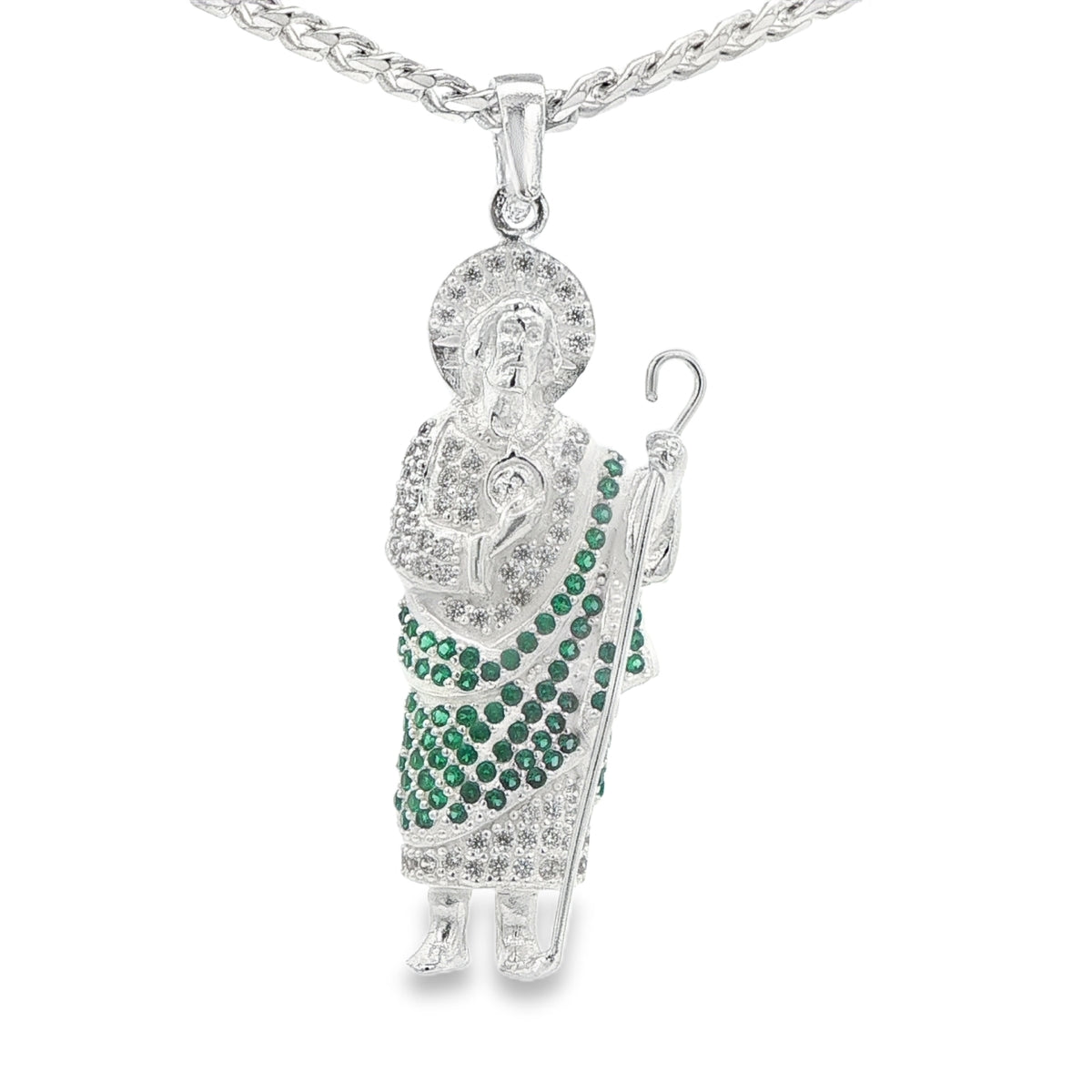 STERLING SILVER CHARM CZ ST JUDE