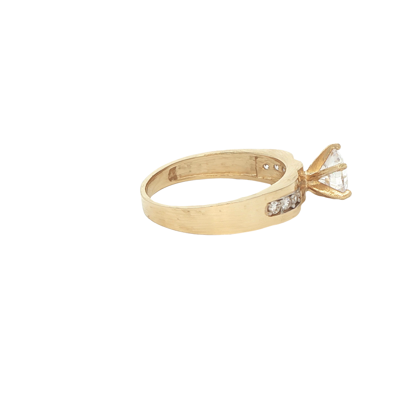14 KARAT RING SIZE 7.5 WEIGHT: 3.3G : 4.4MM CZ SOL