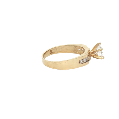 14 KARAT RING SIZE 7.5 WEIGHT: 3.3G : 4.4MM CZ SOL