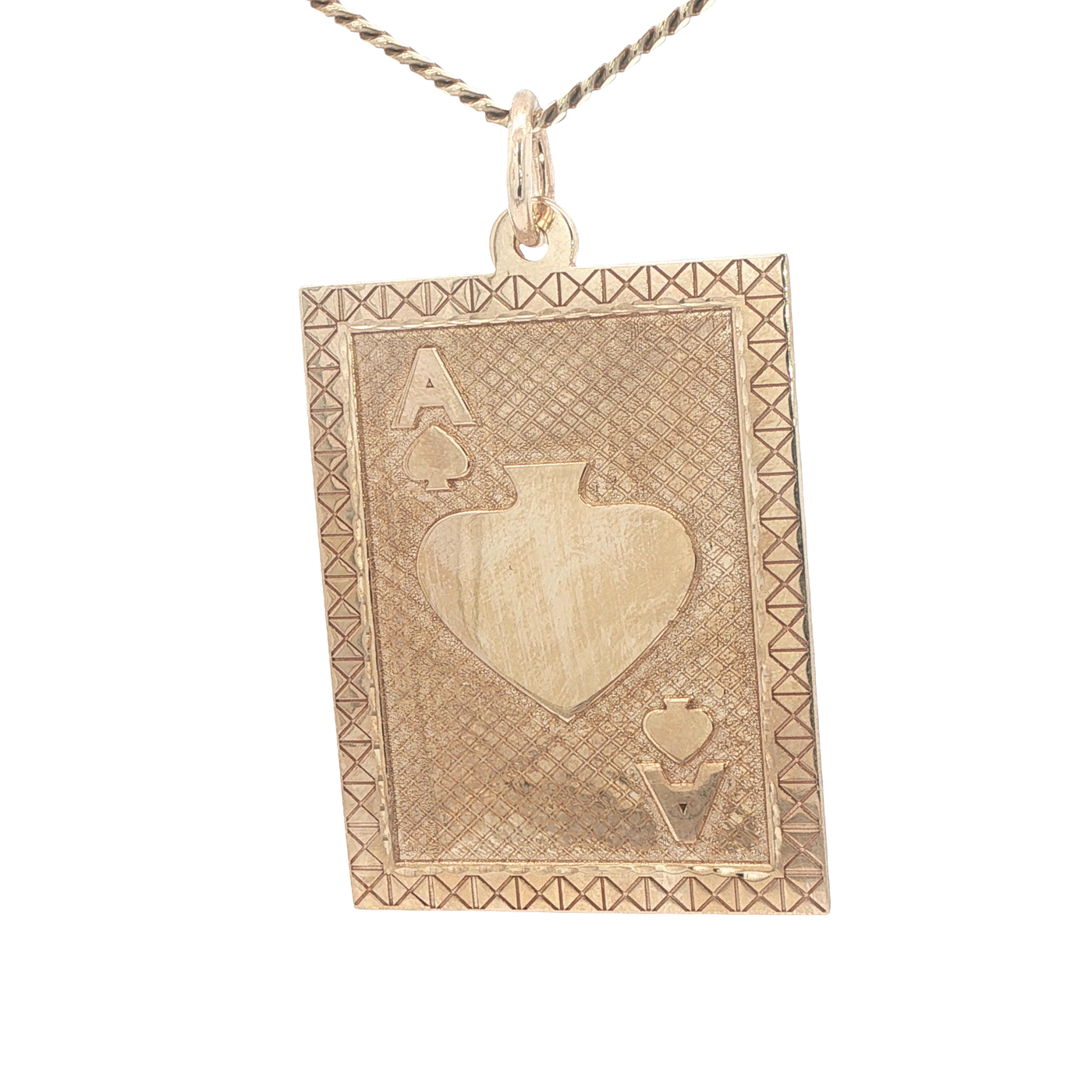 14 KARAT CHARM WEIGHT: 20.0 : ACE OF SPADES CARD