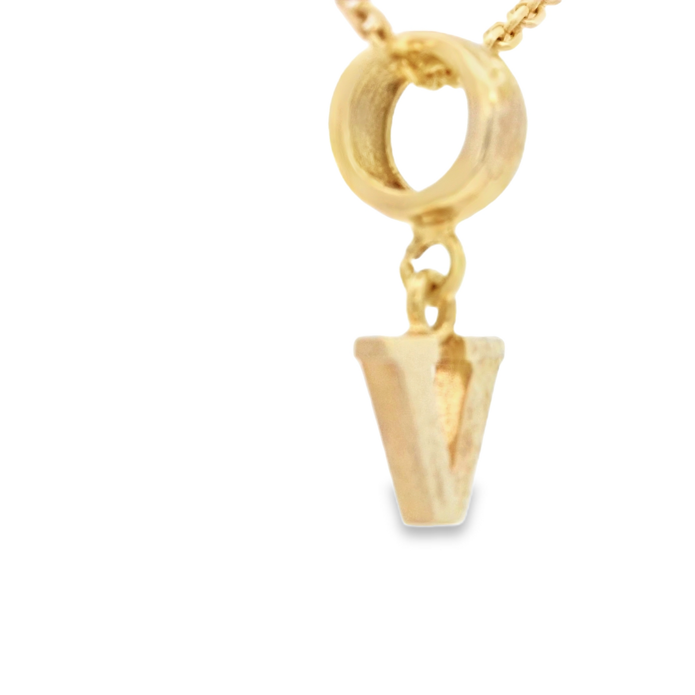PENDANT 14K V Letter BailRing