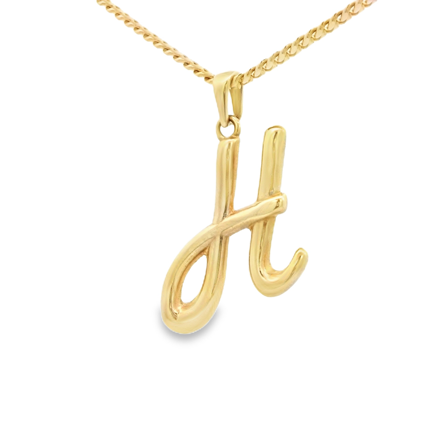 PENDANT 14K 2.4G LETTER H  SCRIPT POLISHED