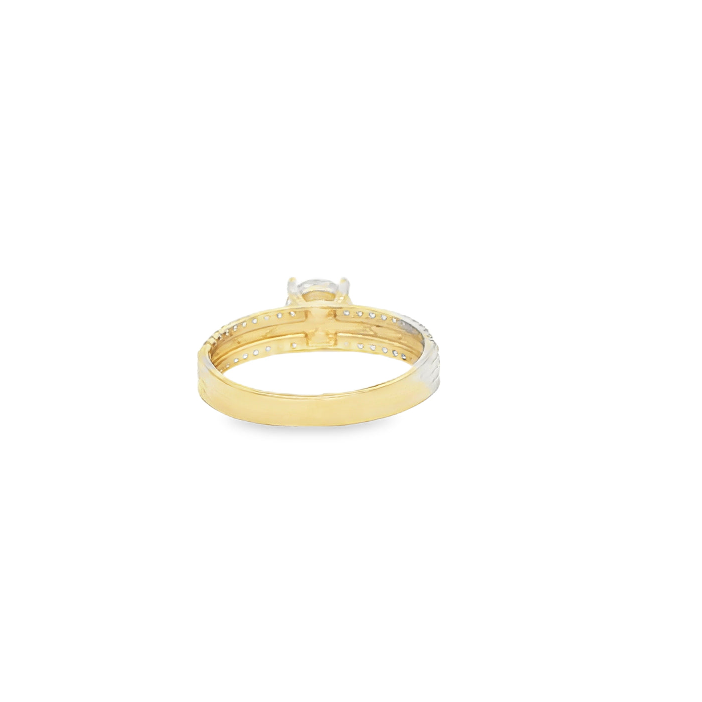 14 KARAT RING SIZE 7.5 WEIGHT: 2.4G : 3.7MM CZ SOL