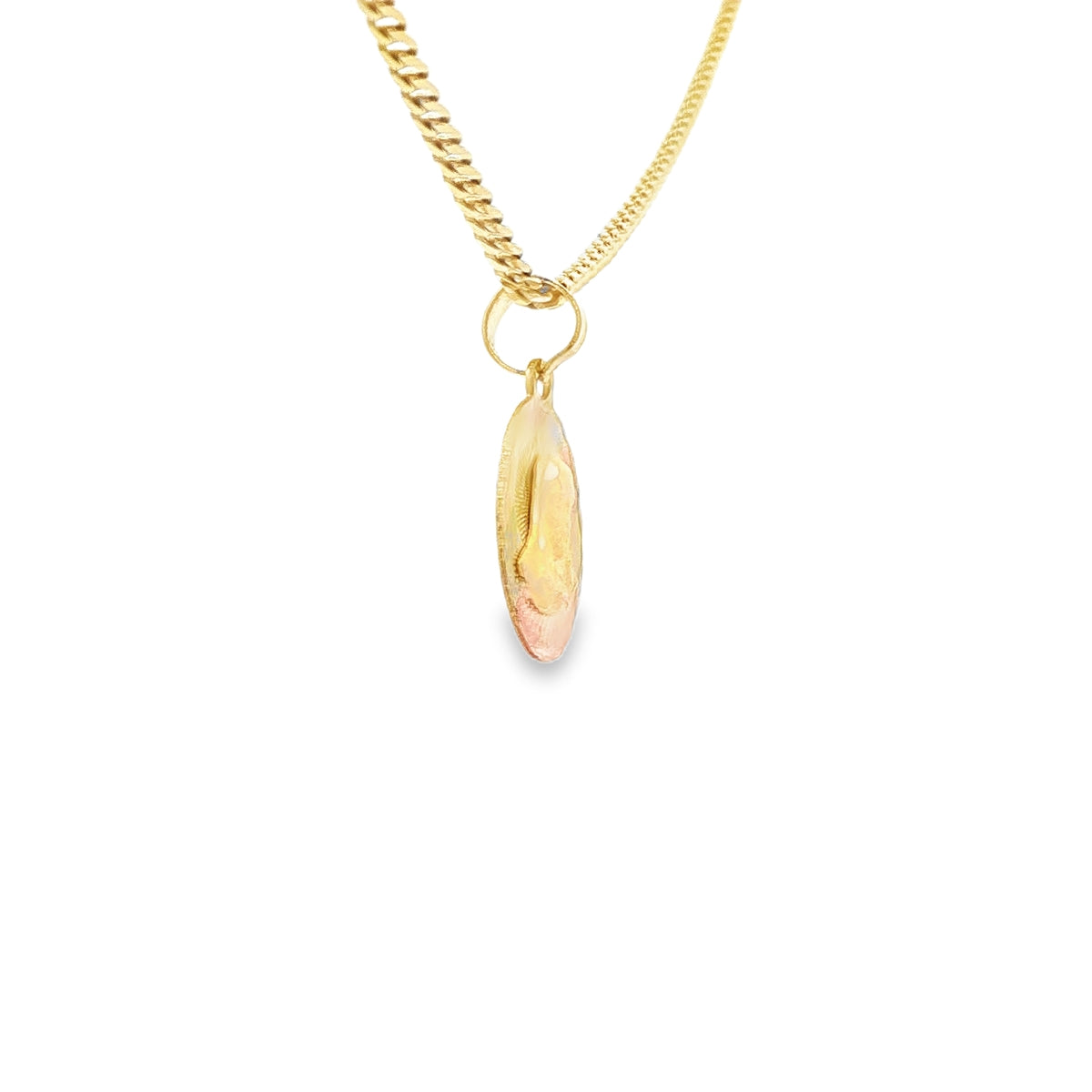 PENDANT 14K JESUS DC OVAL JESUS FACE 3TONE