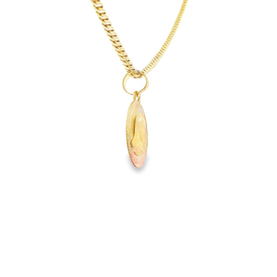 PENDANT 14K JESUS DC OVAL JESUS FACE 3TONE