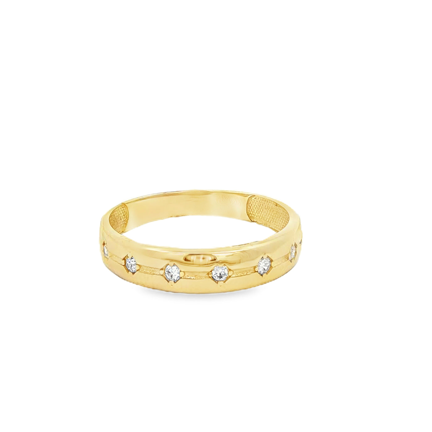 14 KARAT RING SIZE 10.5 WEIGHT: 1.9G : 4.1MM CZ 7