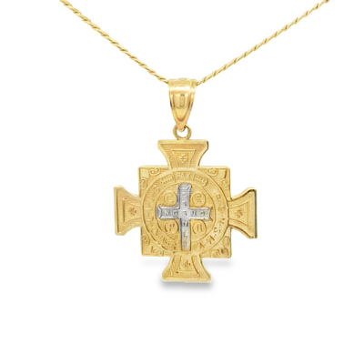 PENDENT14KP 1.9G SAINT SAINT BENEDICT CROSS MEDAL