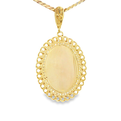 14 KARAT CHARM WEIGHT: 4.9G : ENGRAVABLE CZ OVAL P