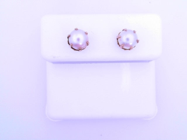 14 KARAT EARRINGS WEIGHT: 1.3G : FRESH WATER PEARL