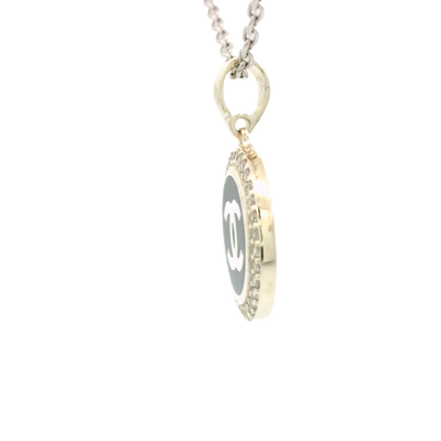 PENDANT 14KP ROUND CZ STYLE CHANEL