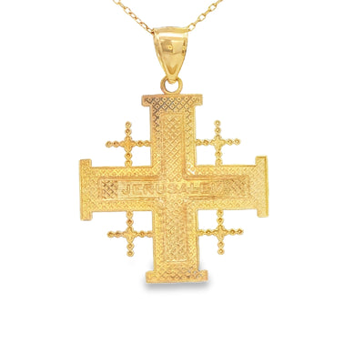 14KP 4.7G CROSS DC GREEK MILIGRAIN CROSS