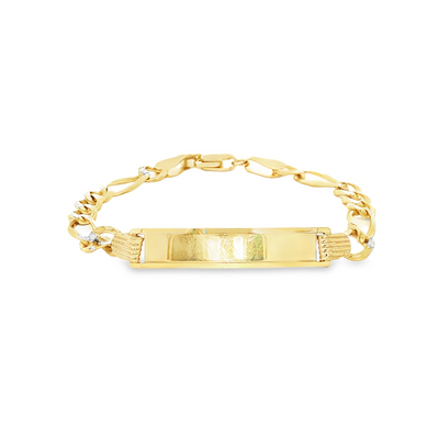 14 KARAT FIGARO BRACELET LENGTH 6 WEIGHT: 5.4G : I