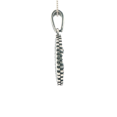 STERLING SILVER CHARM ANCHOR BLACK BACKGROUND OVAL