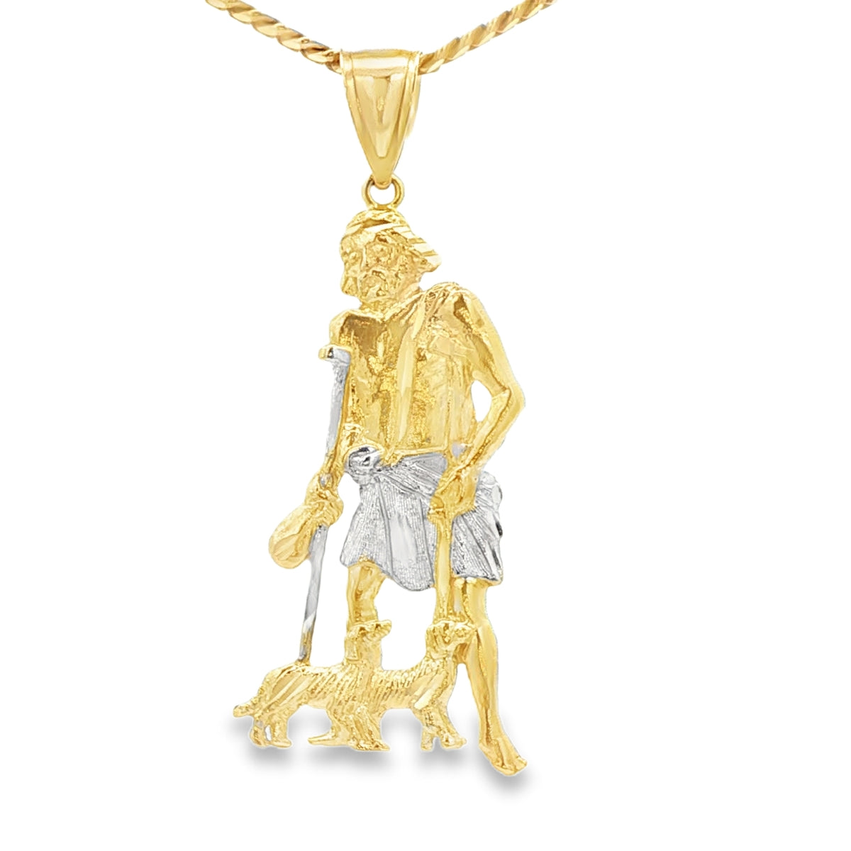 14 KARAT CHARM WEIGHT: 5.6G : SAINT LAZARUS TWO TO