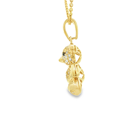 14 KARAT CHARM LENGTH 18 WEIGHT: 3.3G : CZ TEDDY B