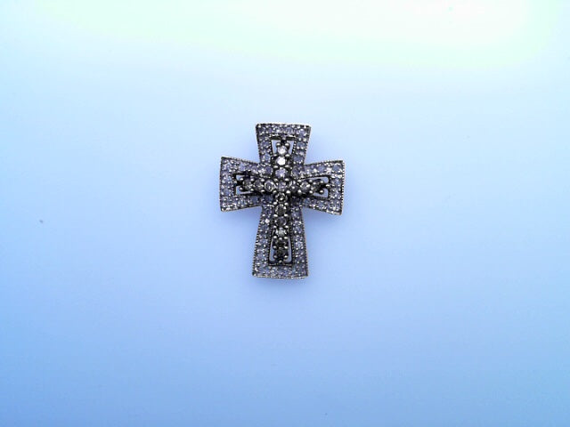 14K PENDENT  3.2G   CROSS CHAMPAGNEDIAMONDS