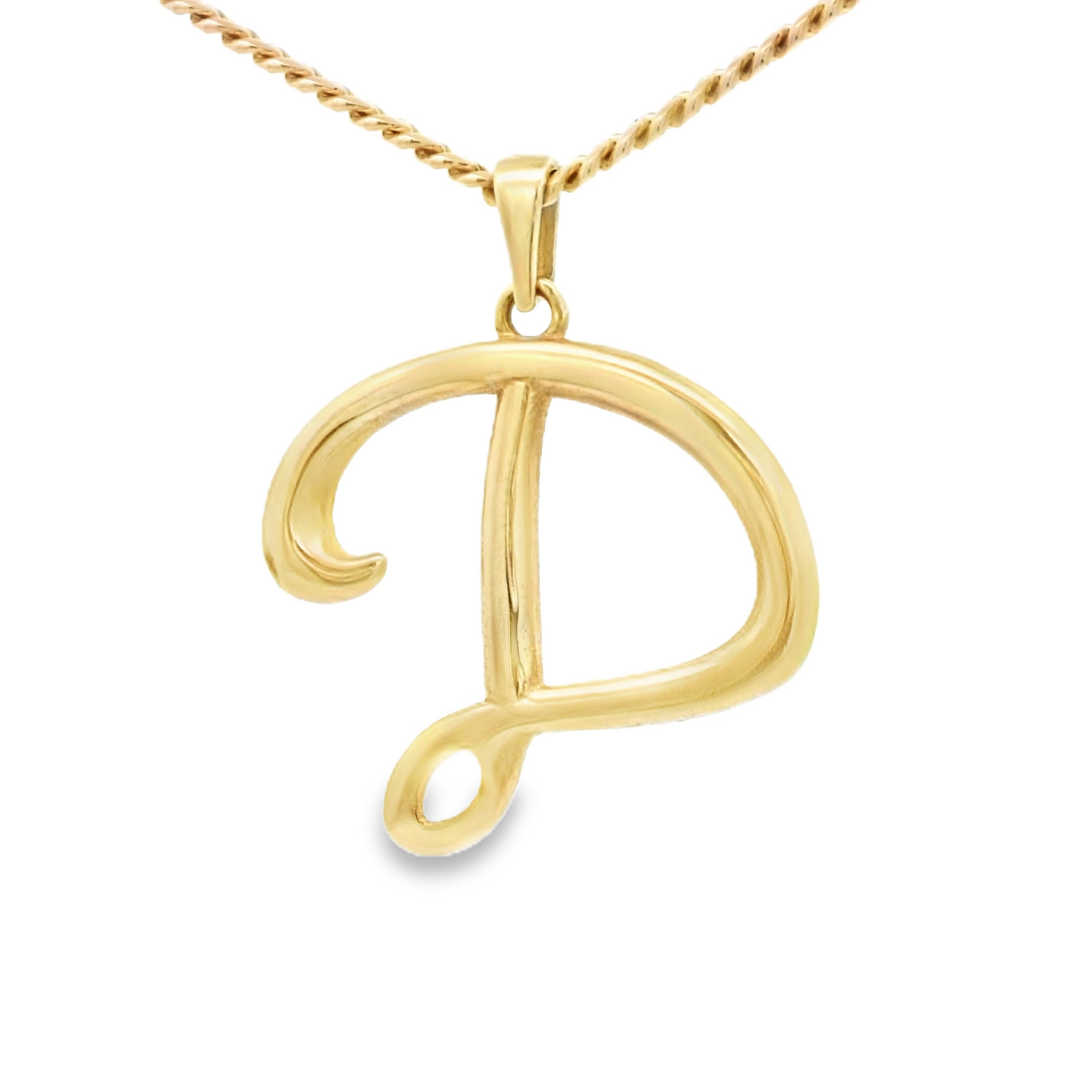 PENDANT 14K 2.6G LETTER D SCRIPT POLISHED