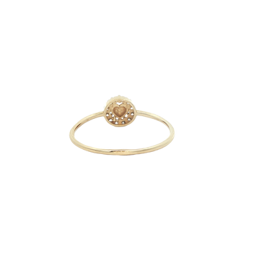14 KARAT RING SIZE 8 WEIGHT: 1.1G : CZ CLEAR STONE