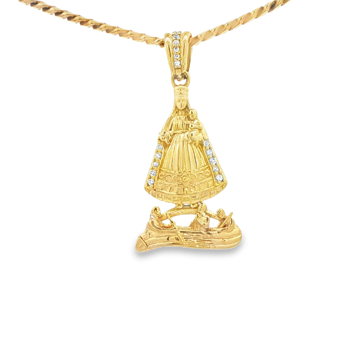 14 KARAT CHARM CZ VIRGEN DE CARIDAD