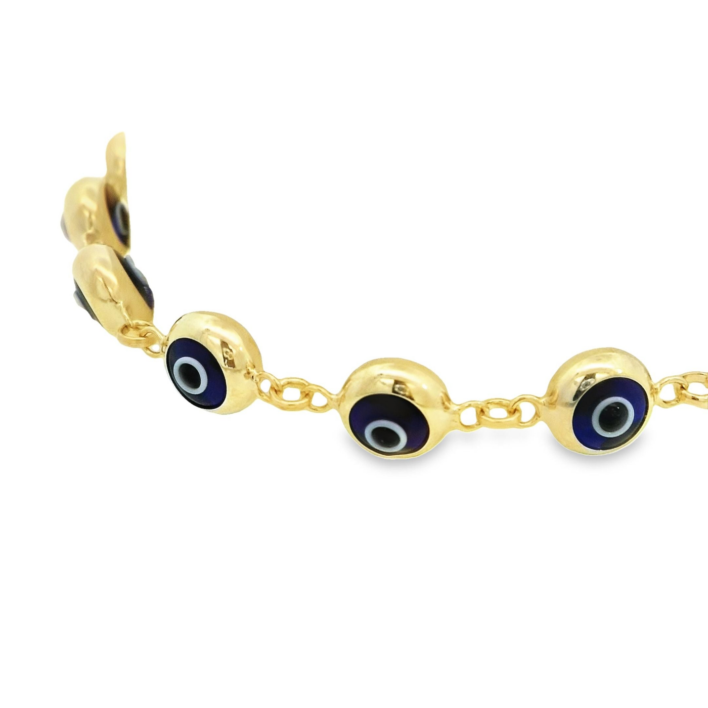 BRACELET 14KB 7.2G EVIL EYE 7.5'' BLUE