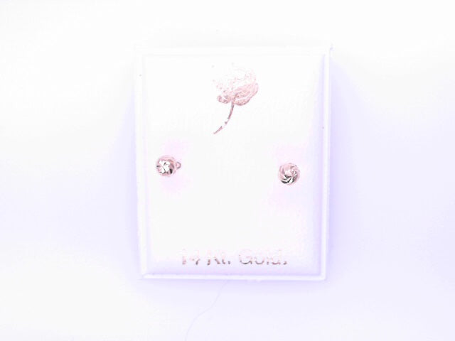 14 KARAT STUD EARRINGS WEIGHT: 0.8G : 5MM CZ CLEAR
