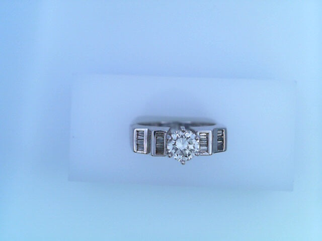 RING 14K WHITE #7 ENGAGEMENT DIAMOND ROUND 0.70ct