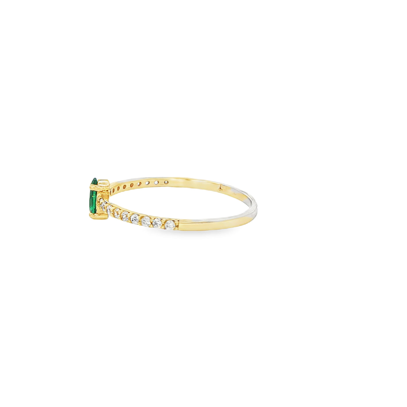 14 KARAT RING SIZE 8.25 WEIGHT: 1.1G : CZ GREEN PE