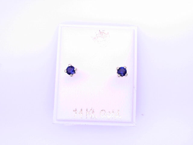 14 KARAT STUD EARRINGS WEIGHT: 0.8G : 5MM CZ CLEAR
