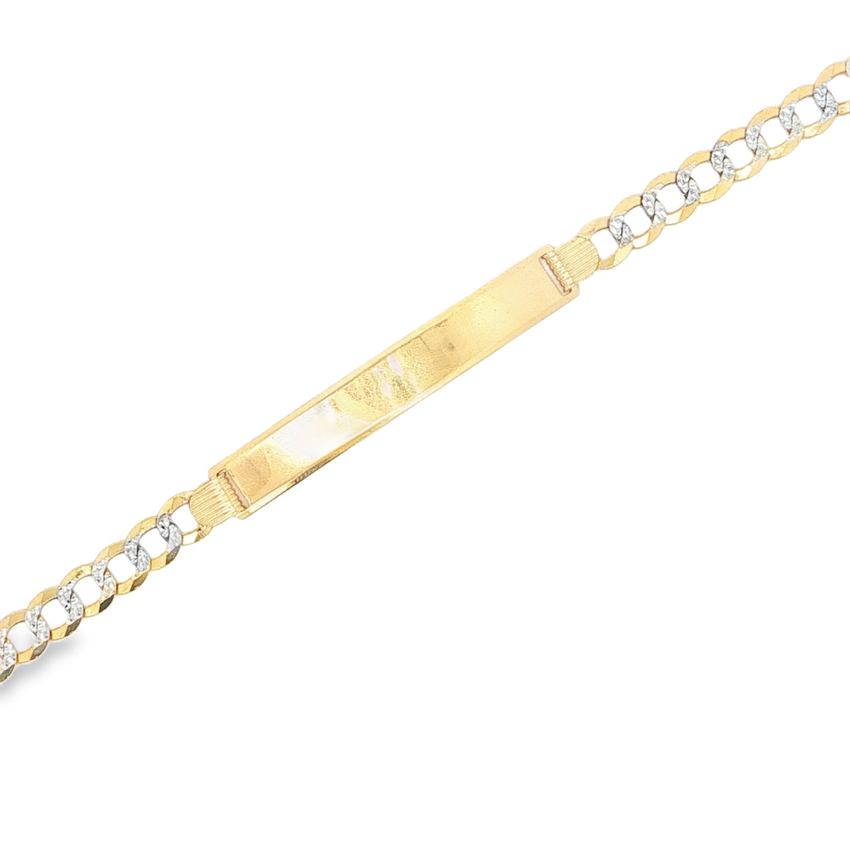 14 KARAT CUBAN ITALIAN CURB BRACELET LENGTH 8 WEIG