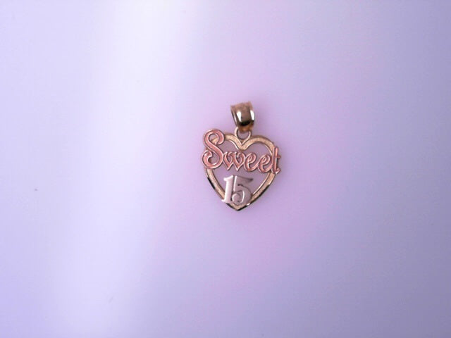 14K PENDANT 1.4G Sweet15 3TONE HEART