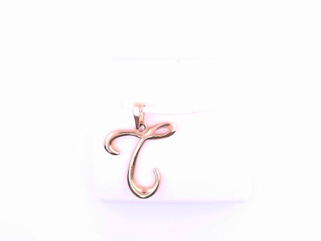 PENDANT 14K 1.3G LETTER T SCRIPT POLISHED