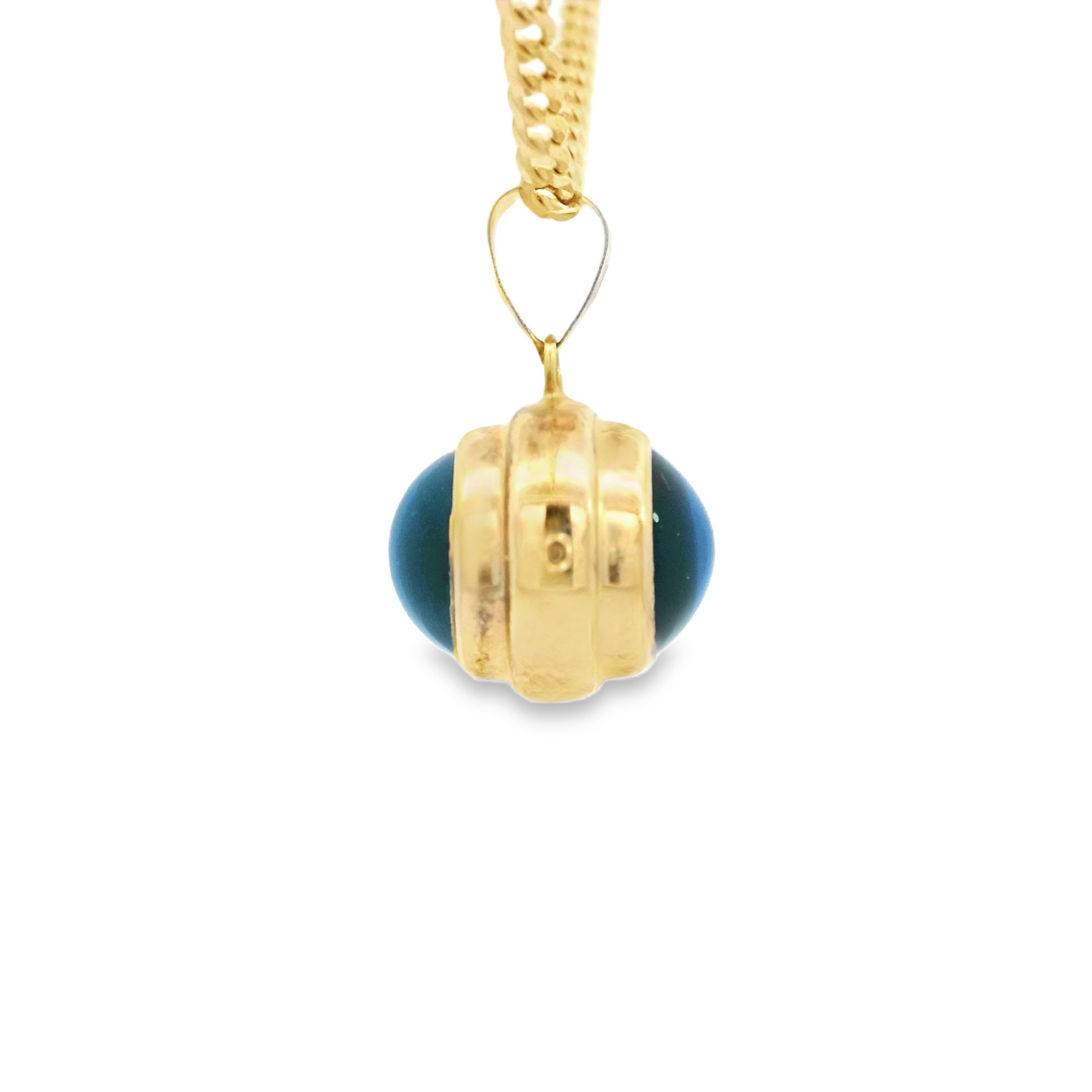 PENDANT 14K EVIL EYE BLUE ROUND BALL