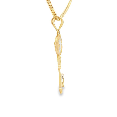 PENDANT 14K SAN KEY SANT BENEDICT 2TONE