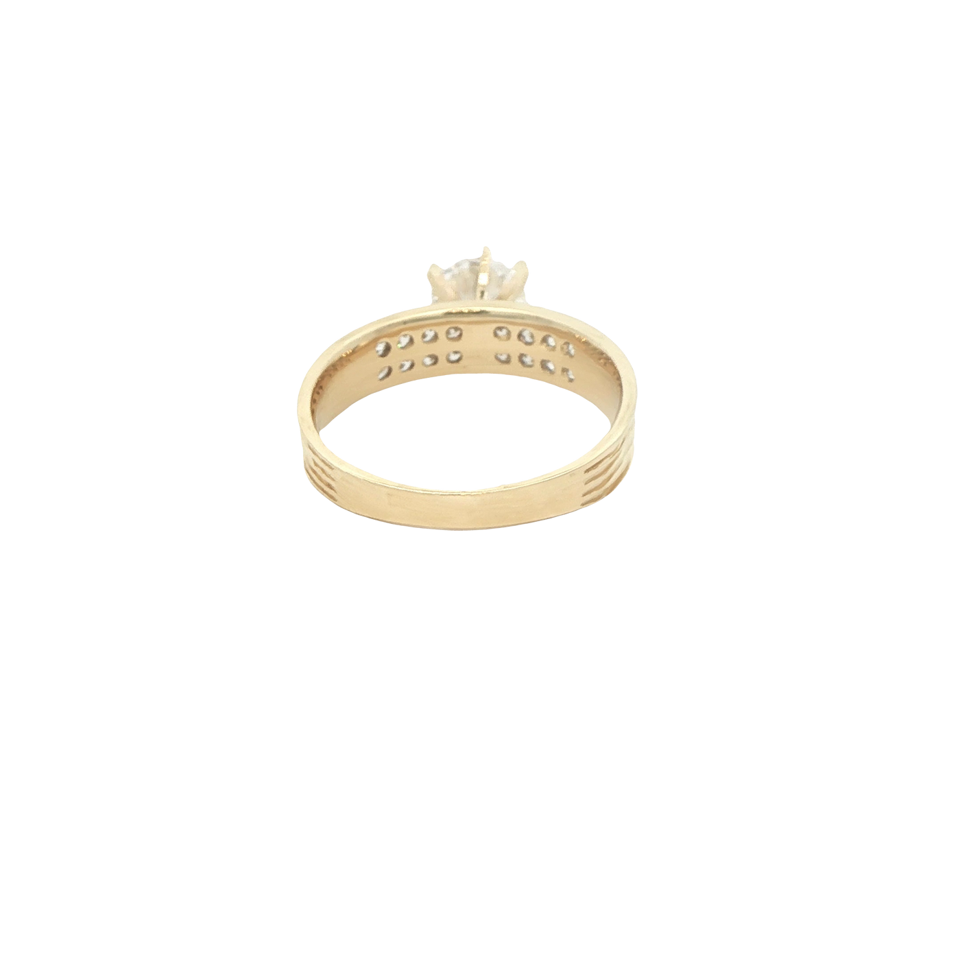 14 KARAT RING SIZE 7.25 WEIGHT: 3.5G : 4.8MM CZ SO