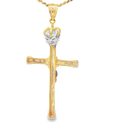 14KP 6.7G JESUS CZ CROWN RED 2TONE
