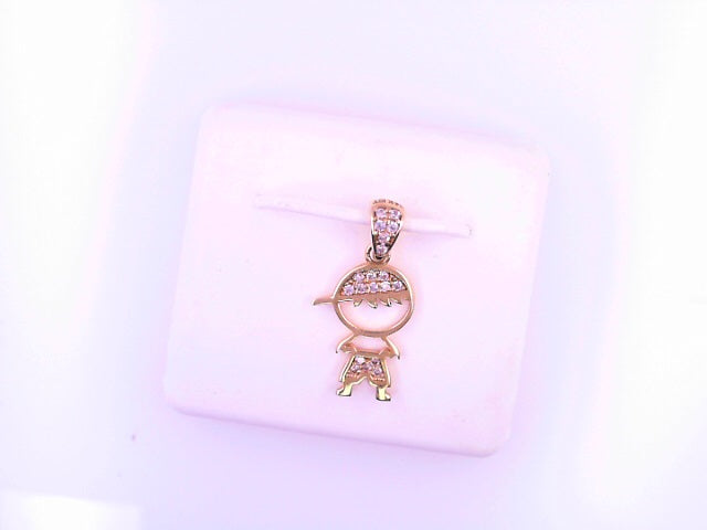 PENDANT 14K 1.0G BOY CZ BOY WITH CAP CZ BAIL