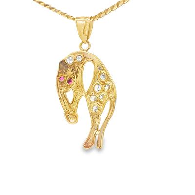 14K  PENDENT 4.3G CAT CZ