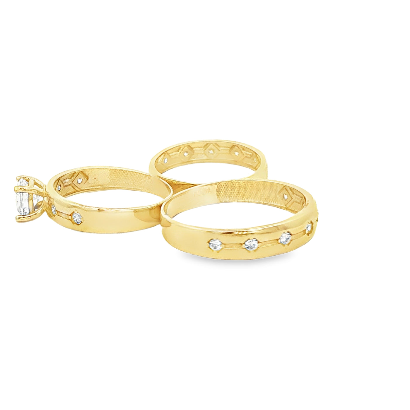 14 KARAT RING SIZE 10.5 WEIGHT: 1.9G : 4.1MM CZ 7