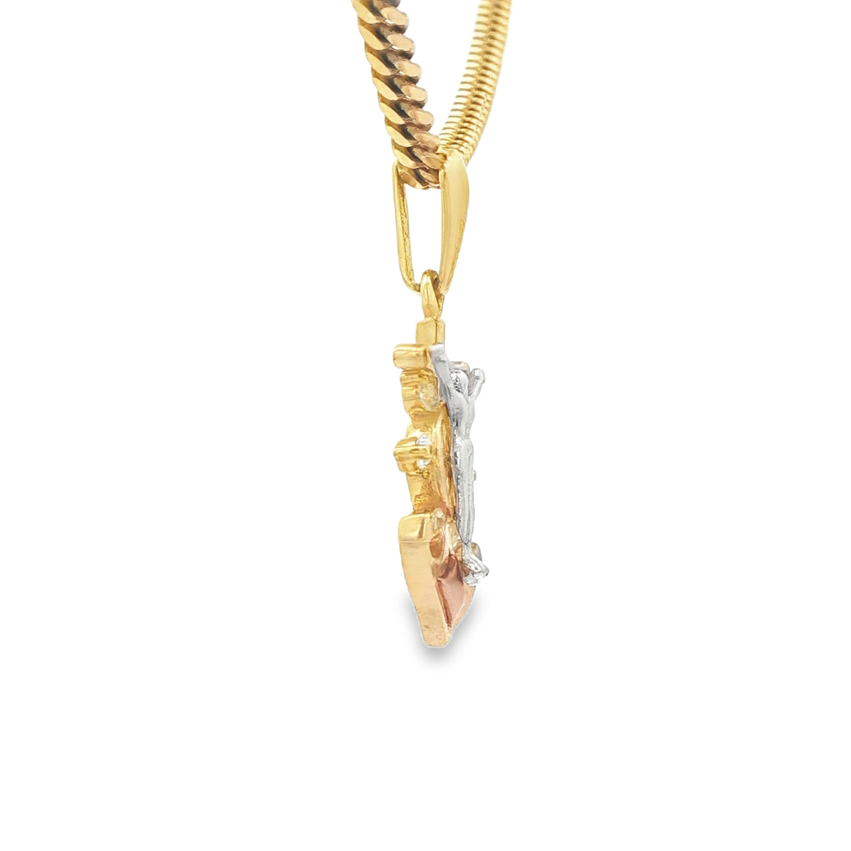 PENDANT 14K 3.4G 3TONE ANCHOR