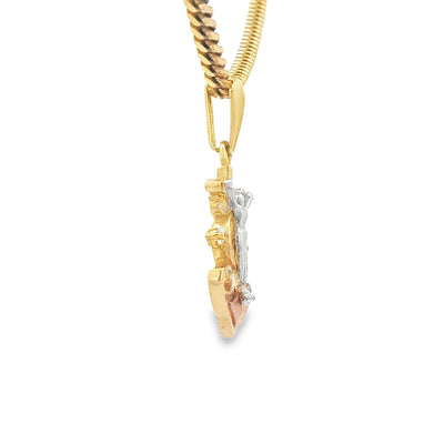 PENDANT 14K 3.4G 3TONE ANCHOR