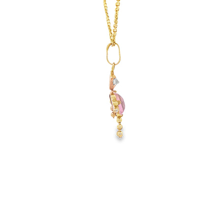 PENDANT 14KP PENDANT CZ PINK BOY DANGLE LEGS N ARMS