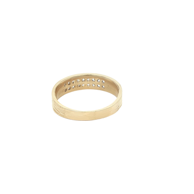 14 KARAT RING SIZE 7.25 WEIGHT: 3.2G : 5.0MM CZ 2