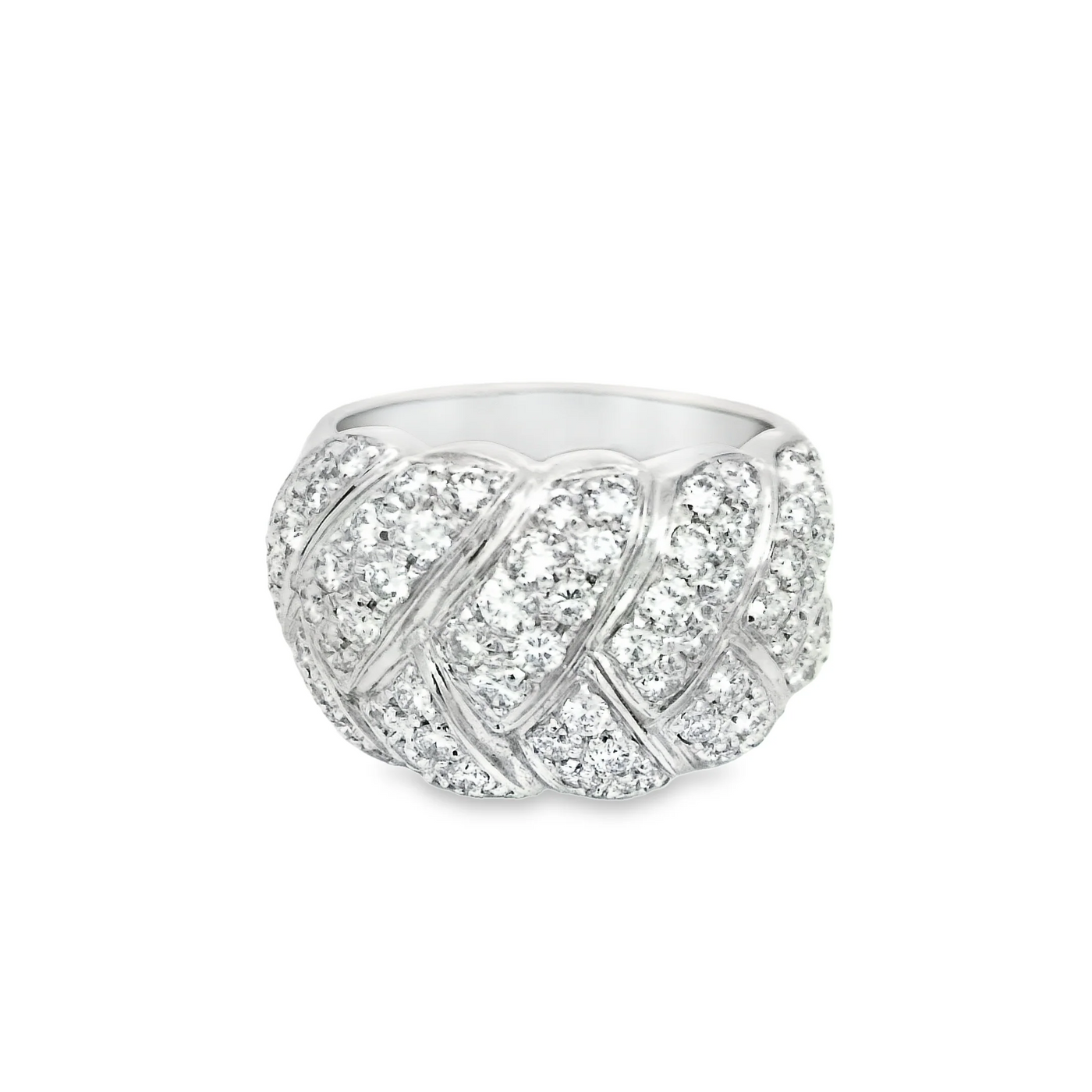 18KR W 13.9G DIAMOND #63/4 BRAIDED DOME LIKE
